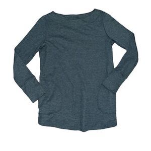 J. JILL Blue/Green Long Sleeve Thermal Shirt W/ Pockets Size Small